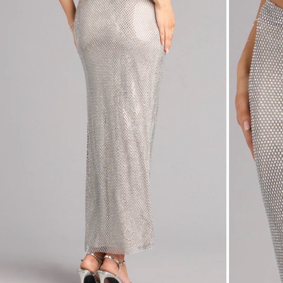 Windsor Cue The Sparkle Rhinestone Fishnet Maxi Skirt Brand New with Tags- Small - Picture 2 of 9